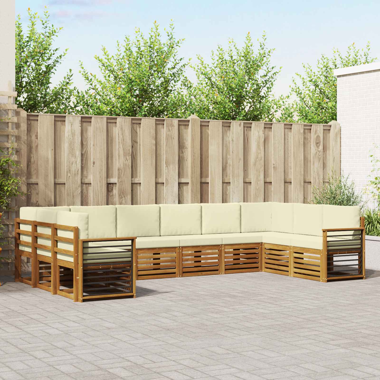 vidaXL Sofa-Sets 10 pcs Naturel Massief Acaciahout