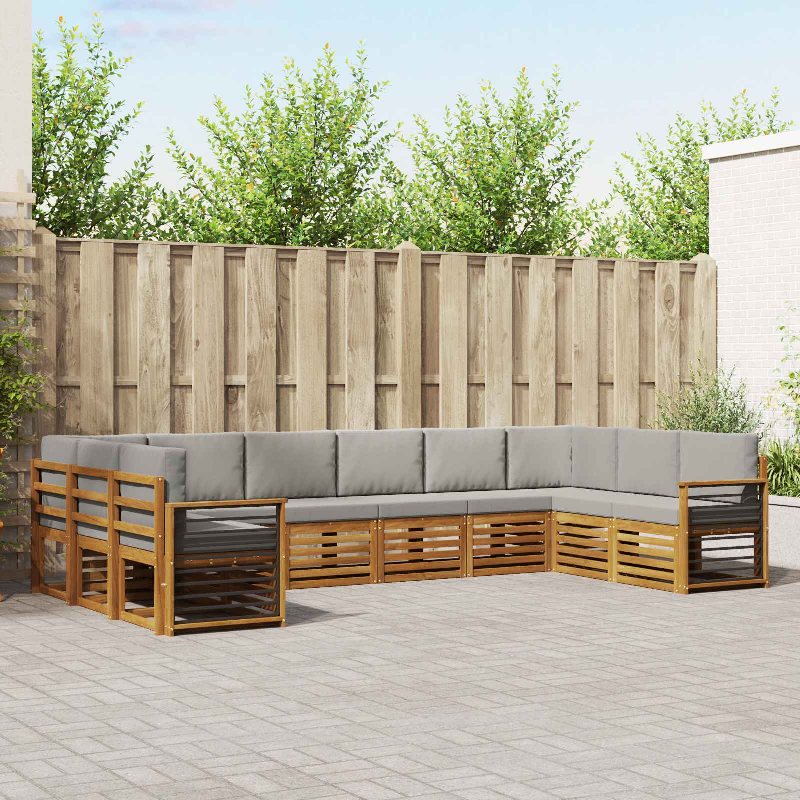 vidaXL Sofa-Sets 10 pcs Naturel Massief Acaciahout