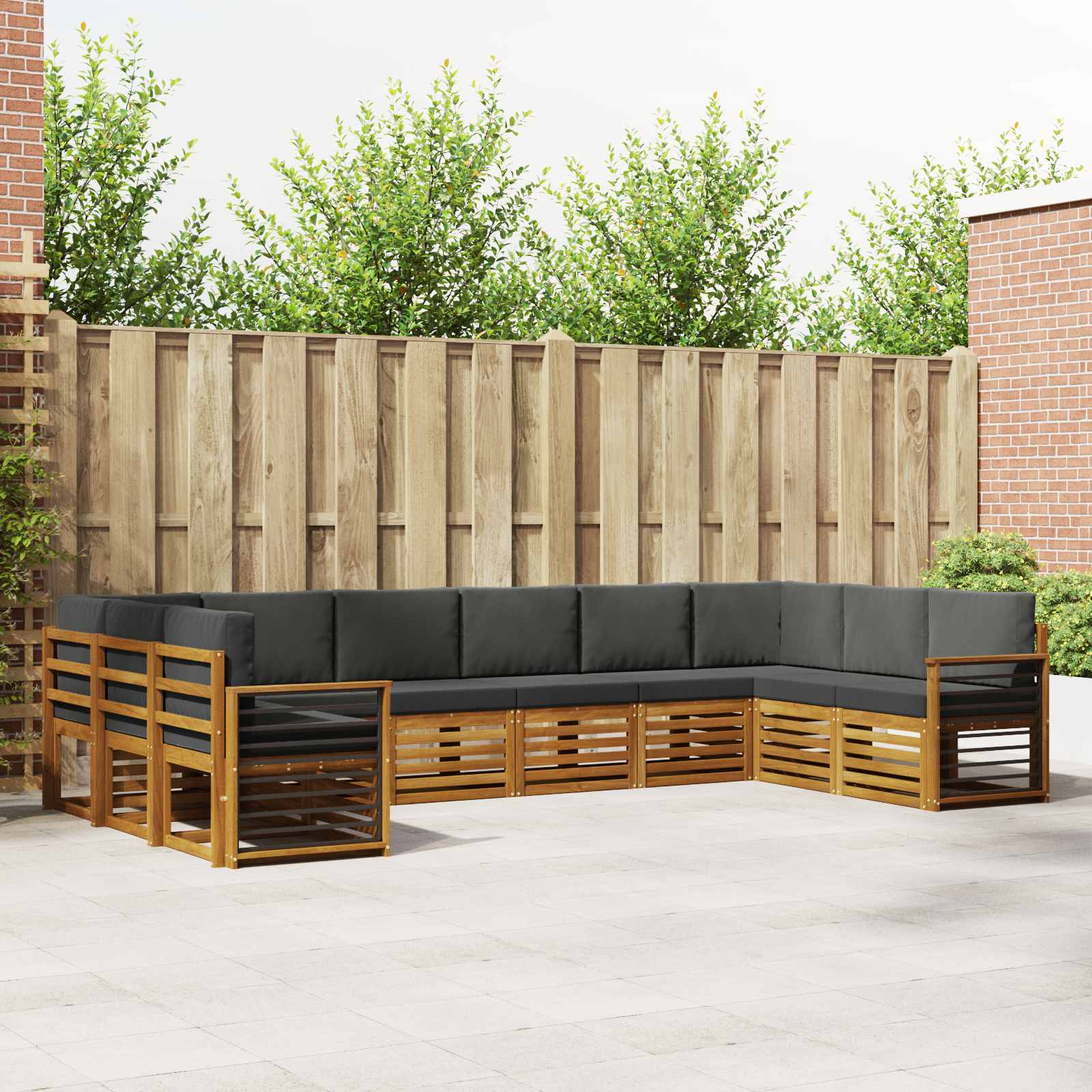 vidaXL Sofa-Sets 10 pcs Naturel Massief Acaciahout