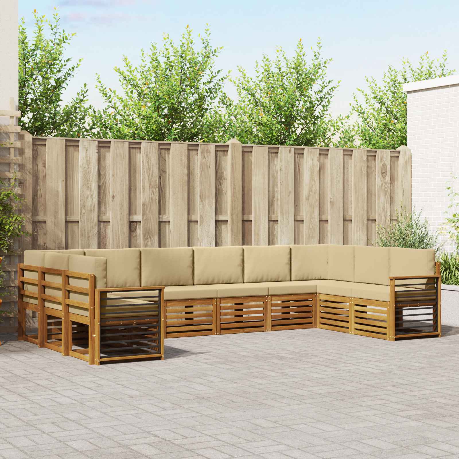 vidaXL Sofa-Sets 10 pcs Naturel Massief Acaciahout