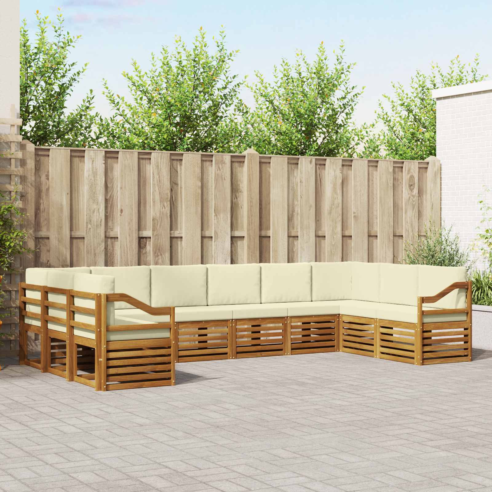 vidaXL Sofa-Sets 10 pcs Naturel Massief Acaciahout