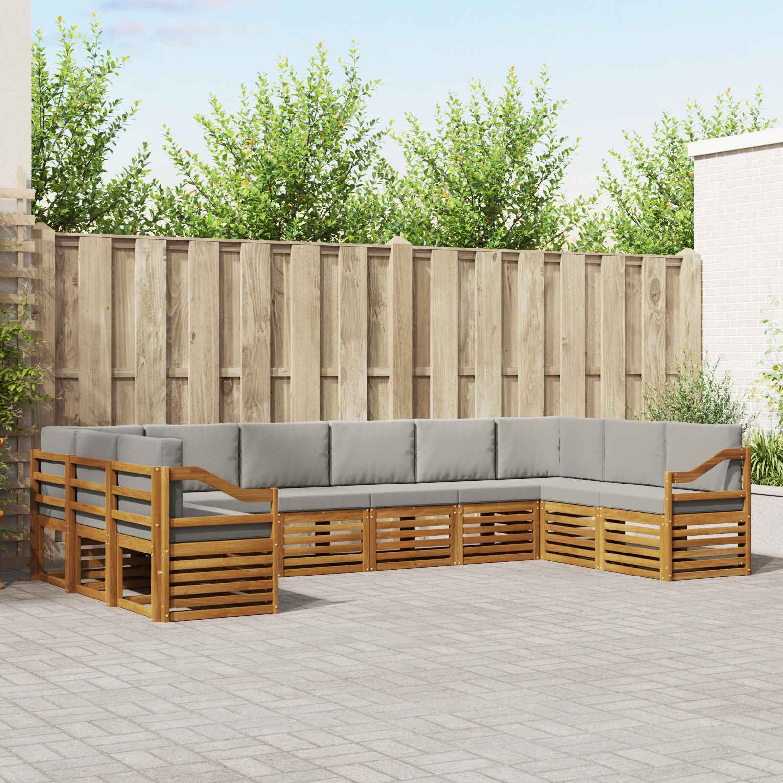 vidaXL Sofa-Sets 10 pcs Naturel Massief Acaciahout