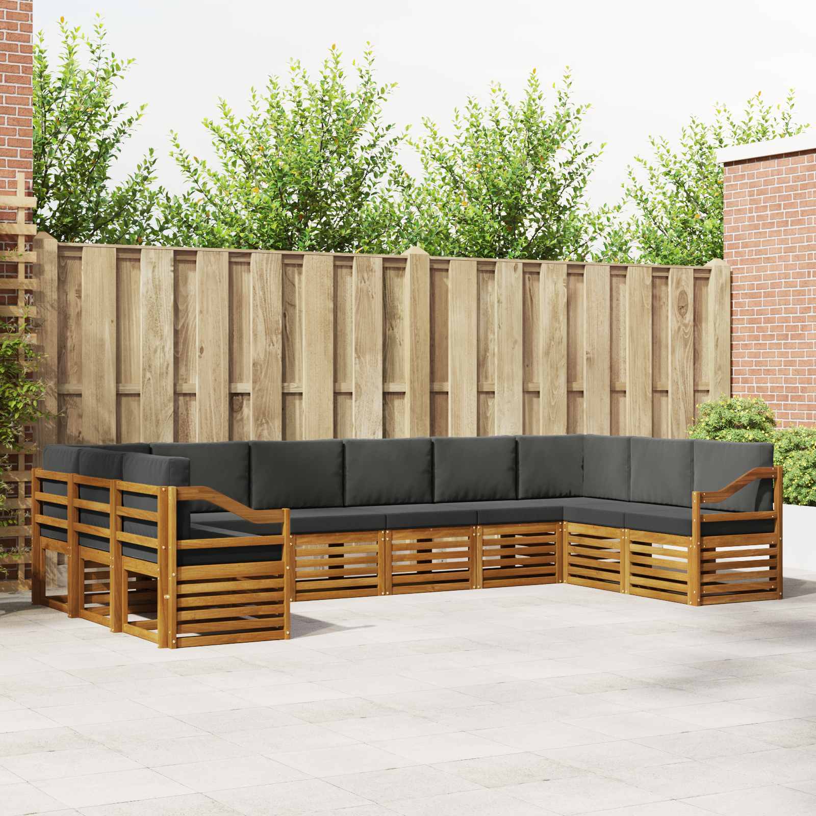 vidaXL Sofa-Sets 10 pcs Naturel Massief Acaciahout