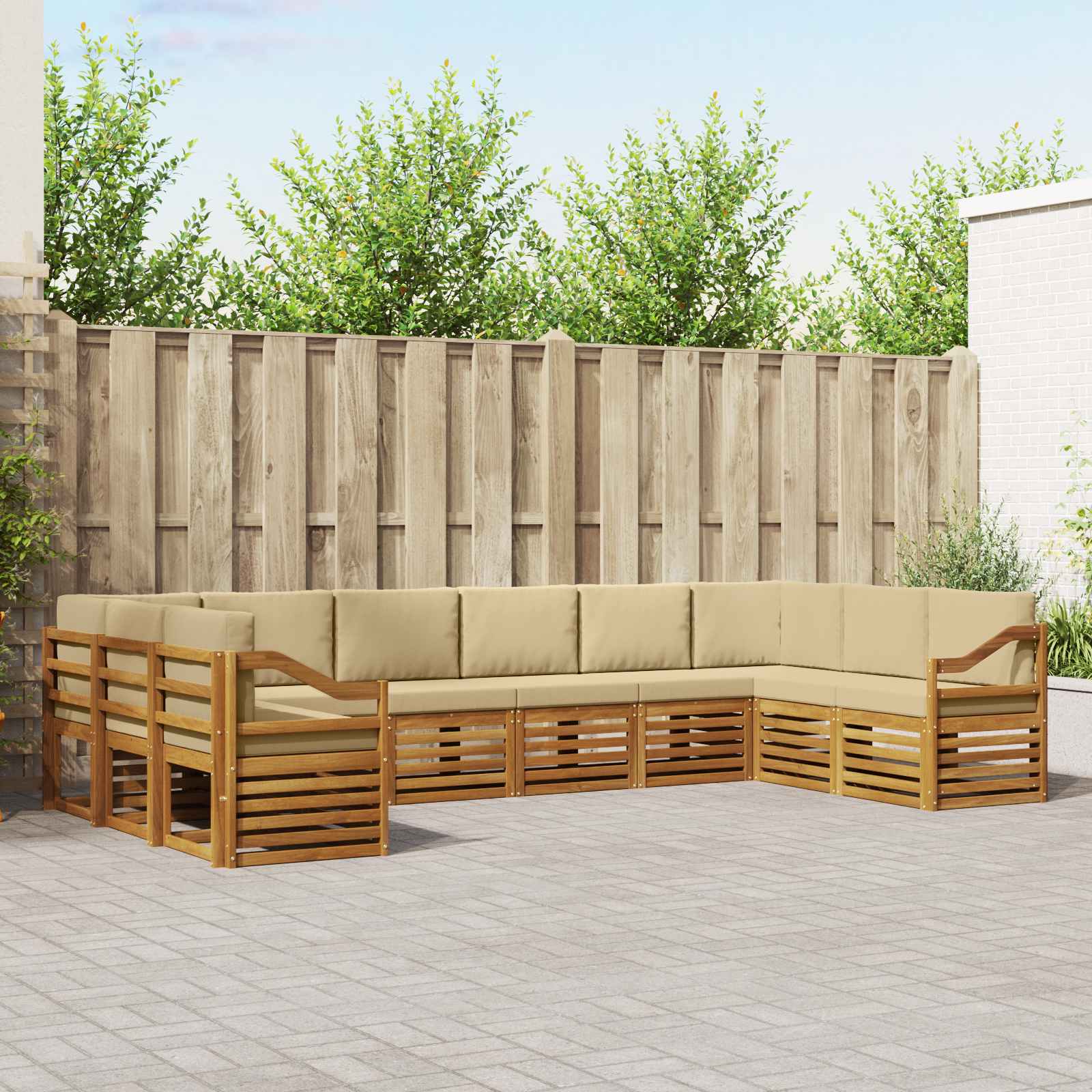 vidaXL Sofa-Sets 10 pcs Naturel Massief Acaciahout