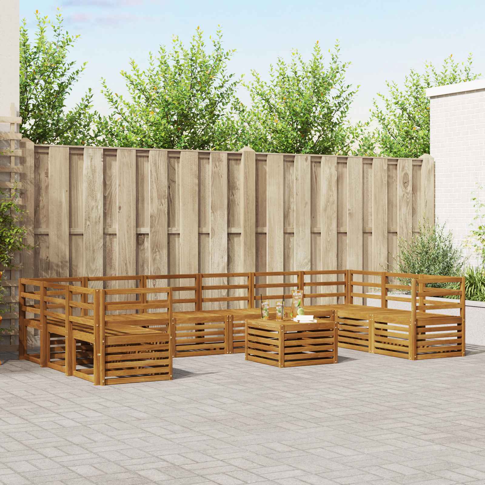 vidaXL Sofa-Sets Naturel Massief Acaciahout
