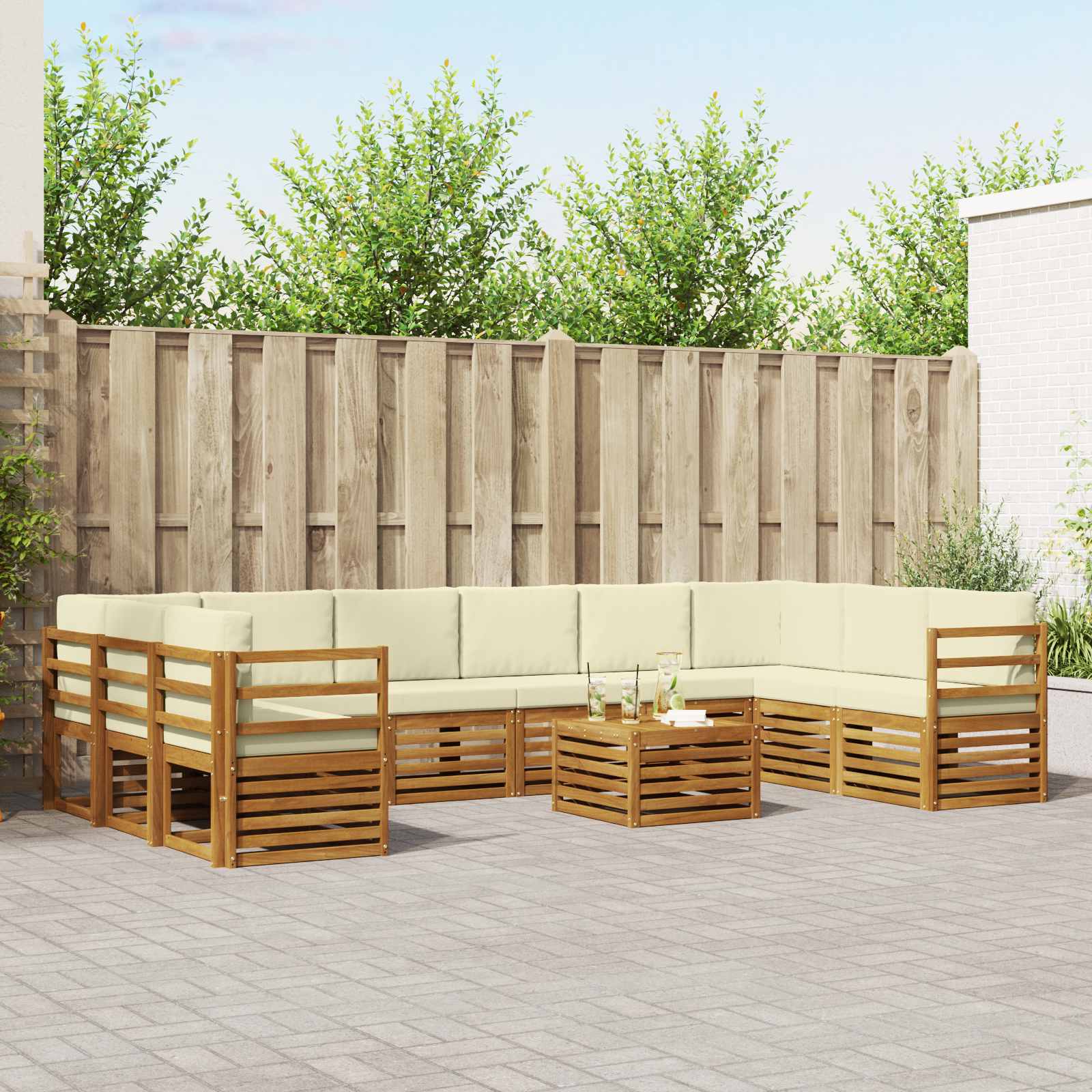 vidaXL Sofa-Sets Naturel Massief Acaciahout
