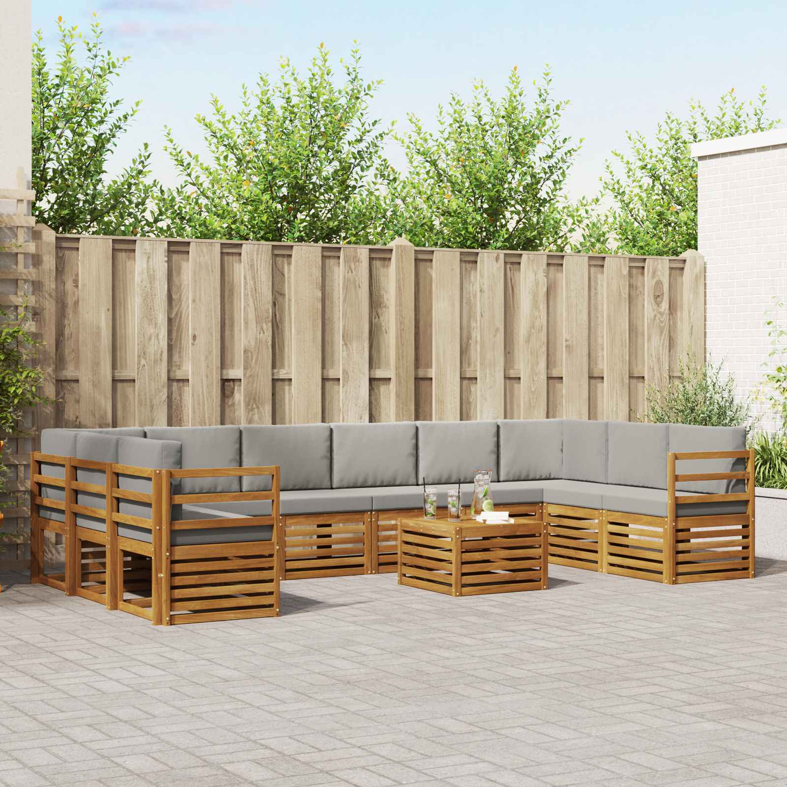 vidaXL Sofa-Sets Naturel Massief Acaciahout