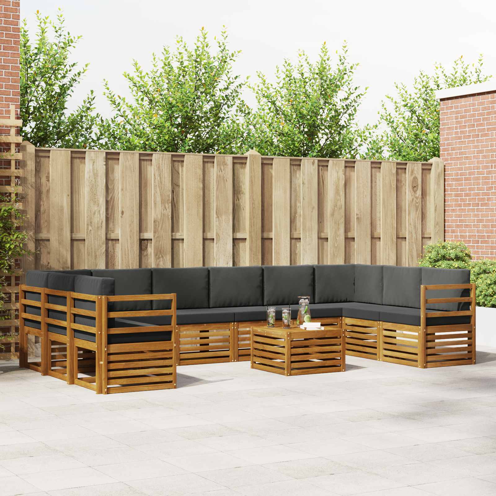 vidaXL Sofa-Sets Naturel Massief Acaciahout