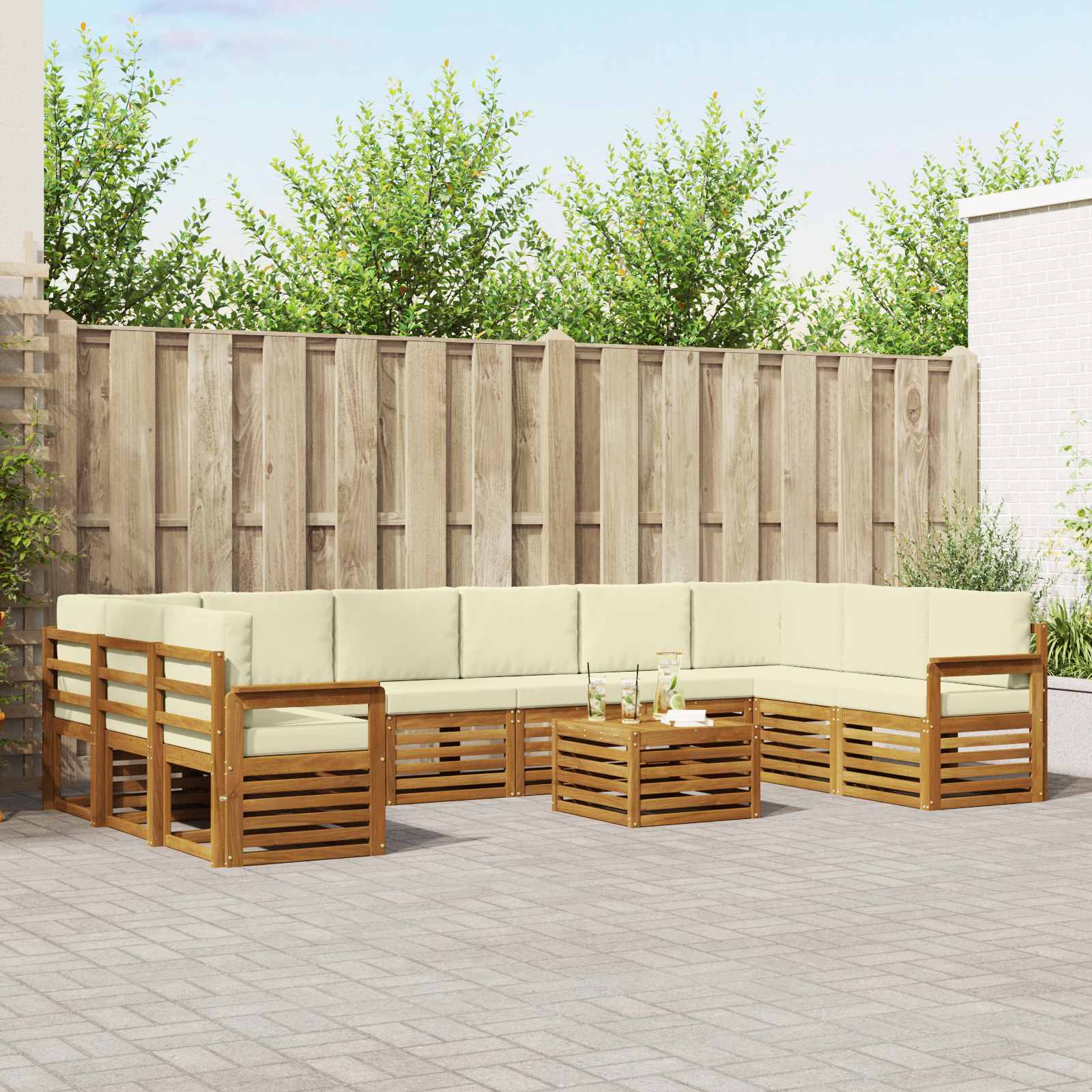 vidaXL Sofa-Sets Naturel Massief Acaciahout
