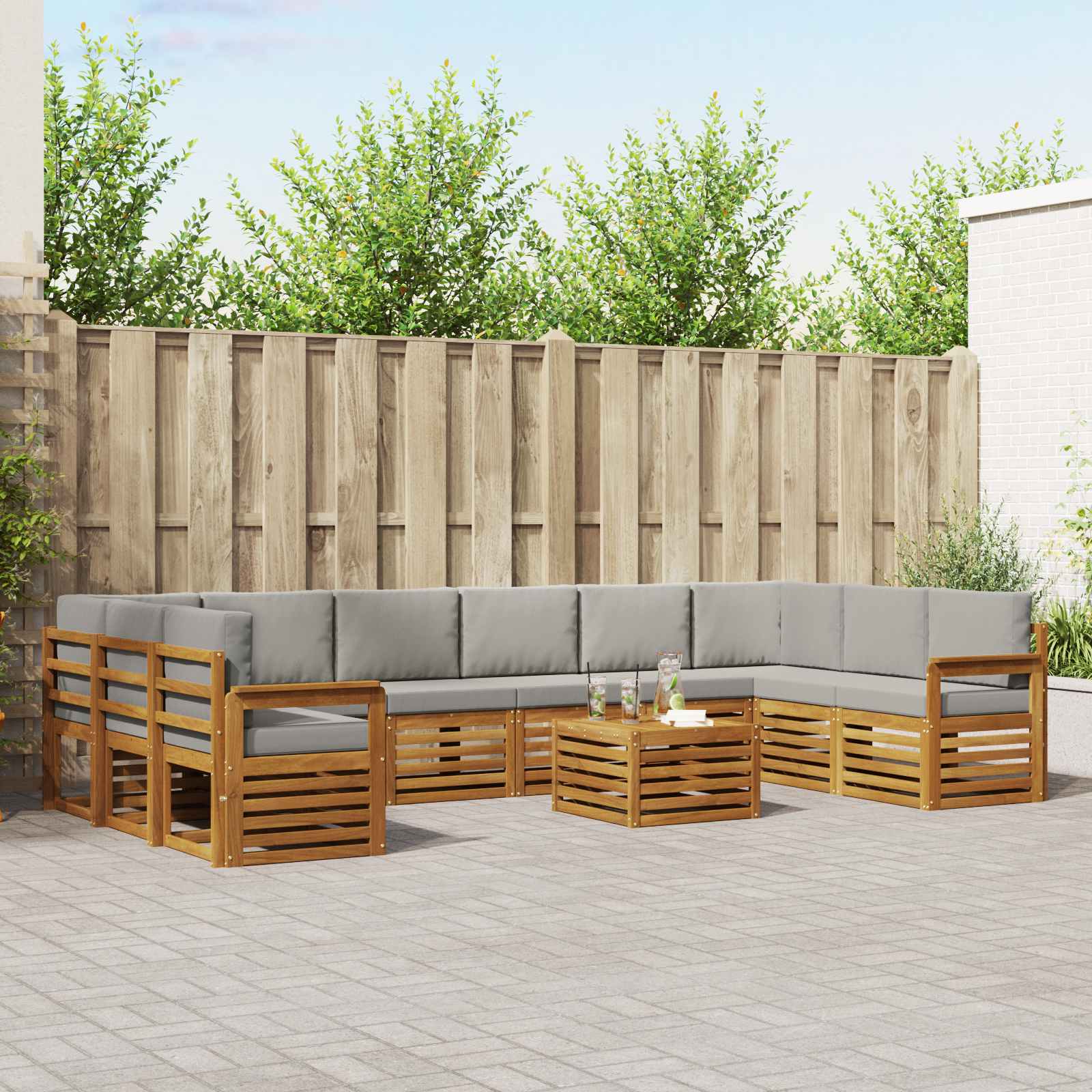 vidaXL Sofa-Sets Naturel Massief Acaciahout