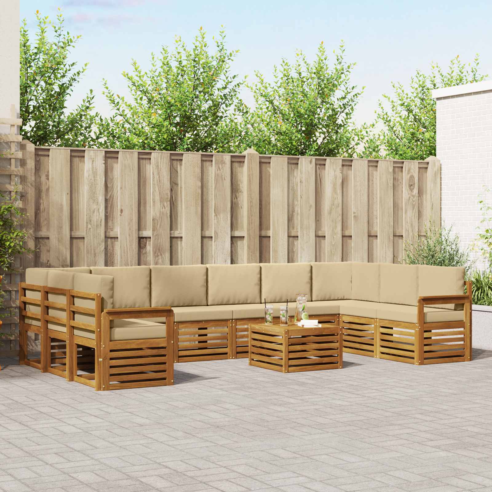 vidaXL Sofa-Sets Naturel Massief Acaciahout