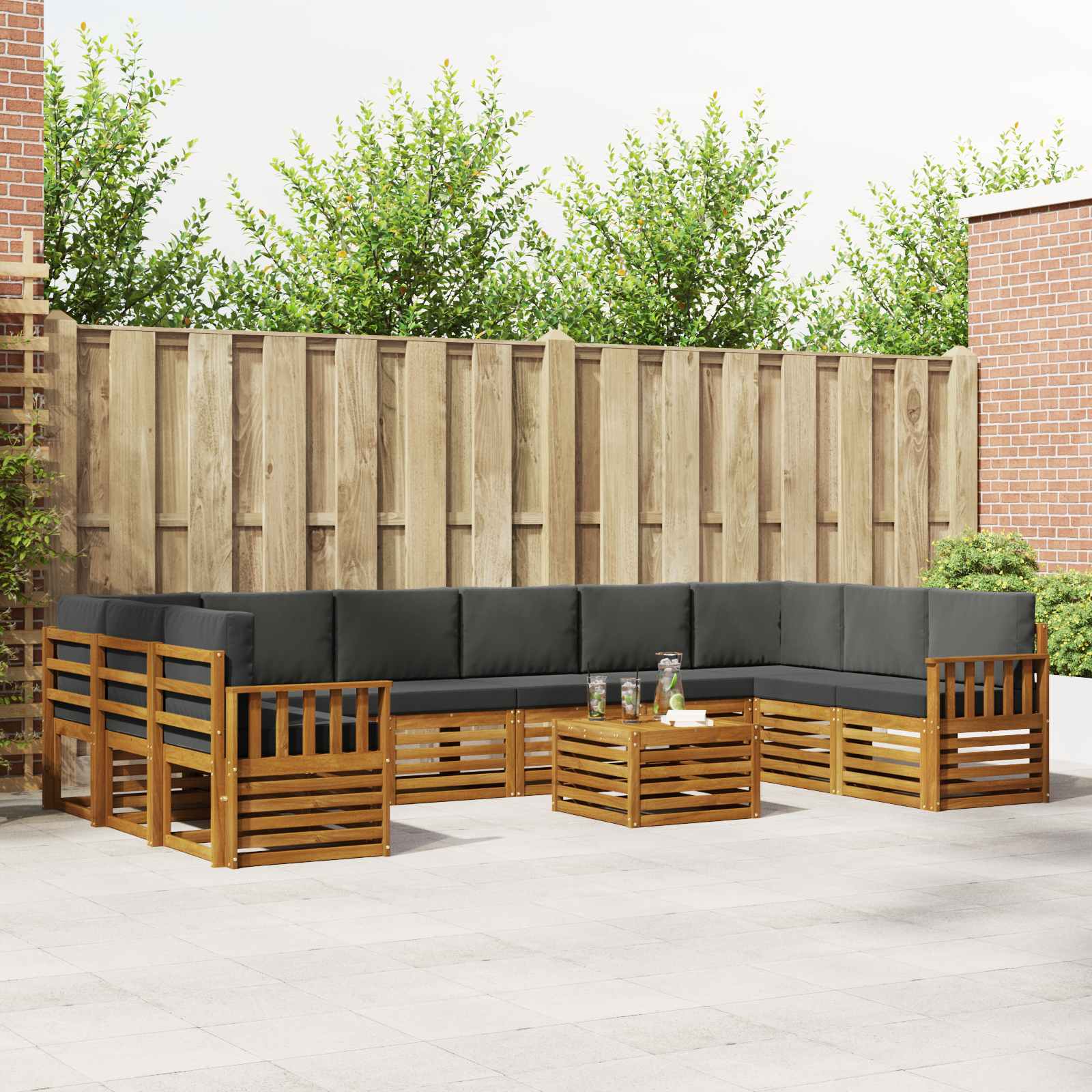 vidaXL Sofa-Sets Naturel Massief Acaciahout