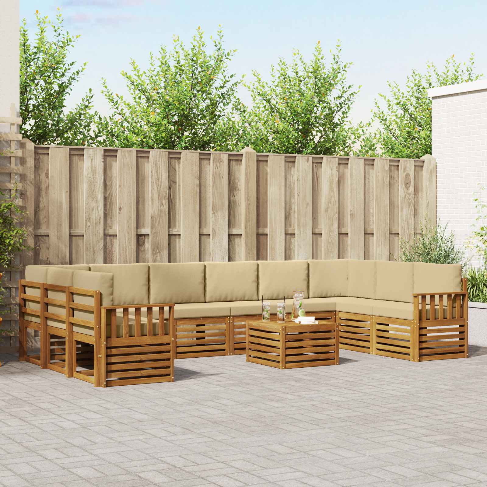 vidaXL Sofa-Sets Naturel Massief Acaciahout