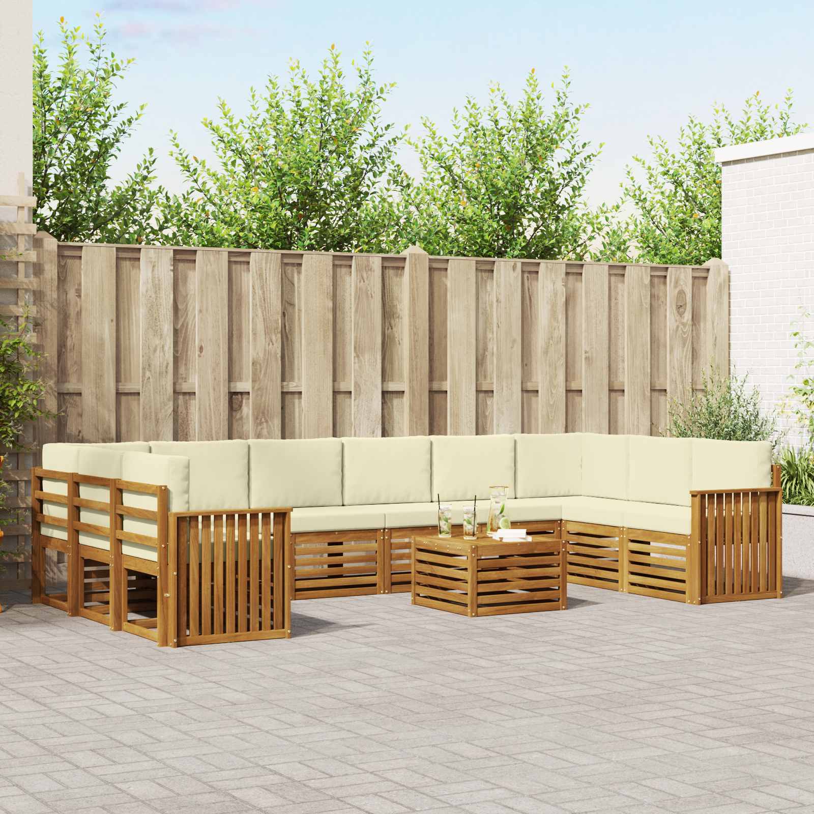 vidaXL Sofa-Sets Naturel Massief Acaciahout