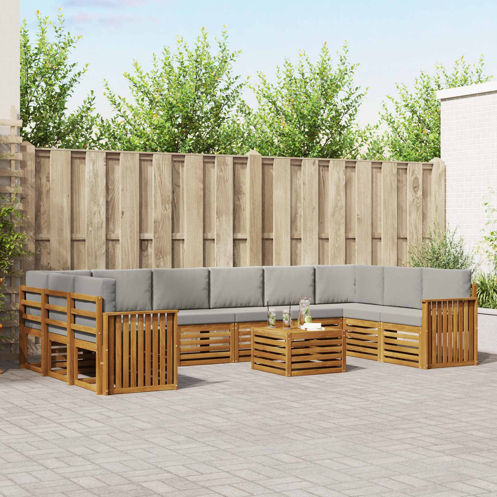 vidaXL Sofa-Sets Naturel Massief Acaciahout