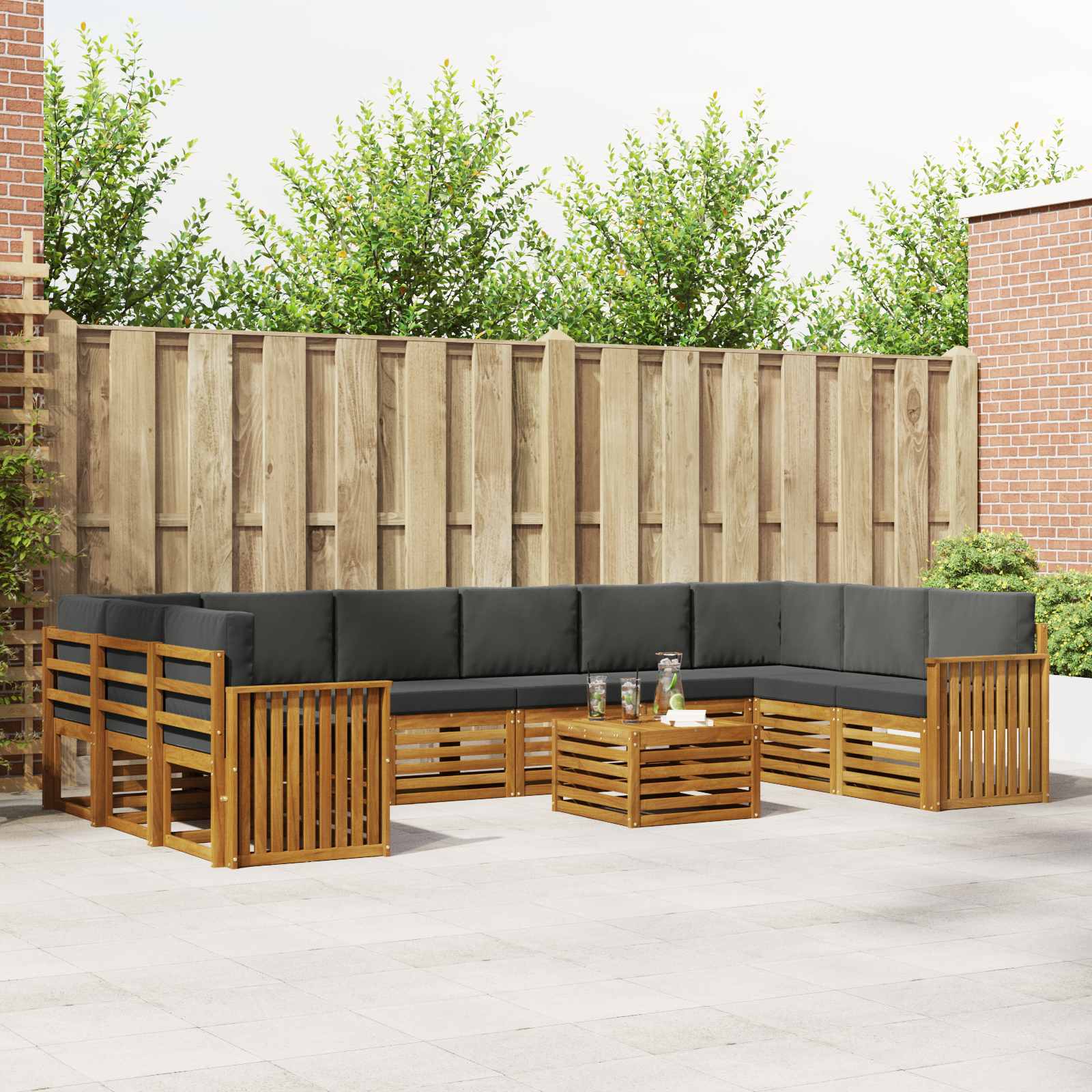 vidaXL Sofa-Sets Naturel Massief Acaciahout