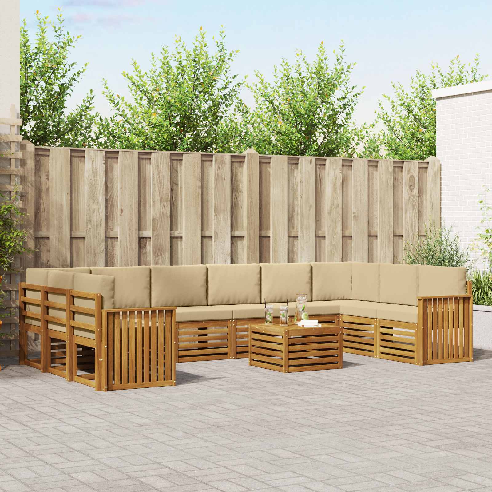 vidaXL Sofa-Sets Naturel Massief Acaciahout