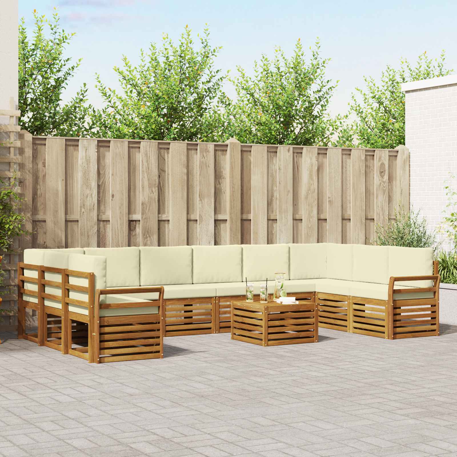vidaXL Sofa-Sets Naturel Massief Acaciahout