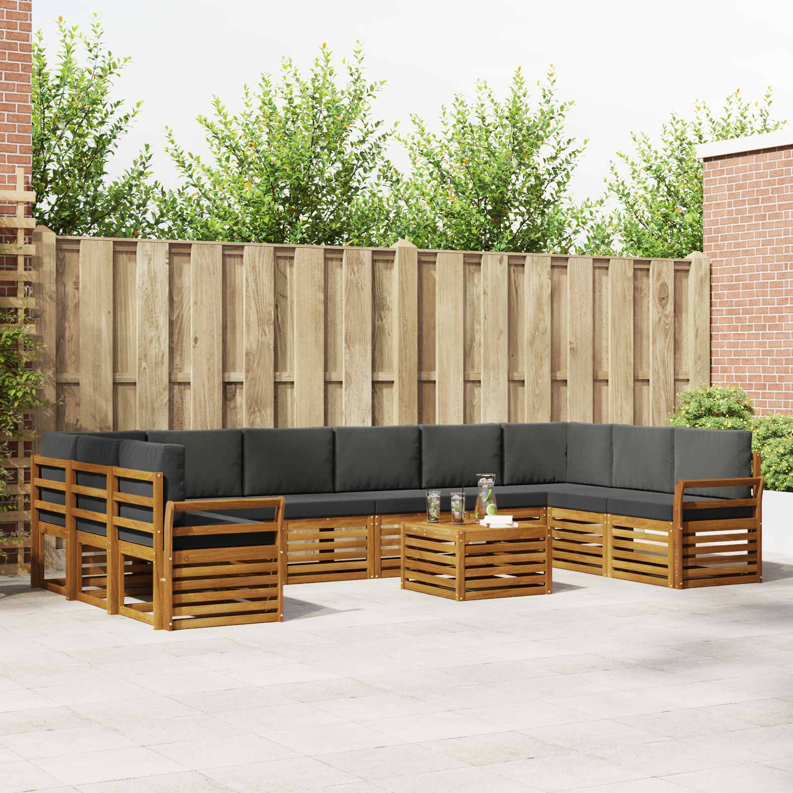 vidaXL Sofa-Sets Naturel Massief Acaciahout