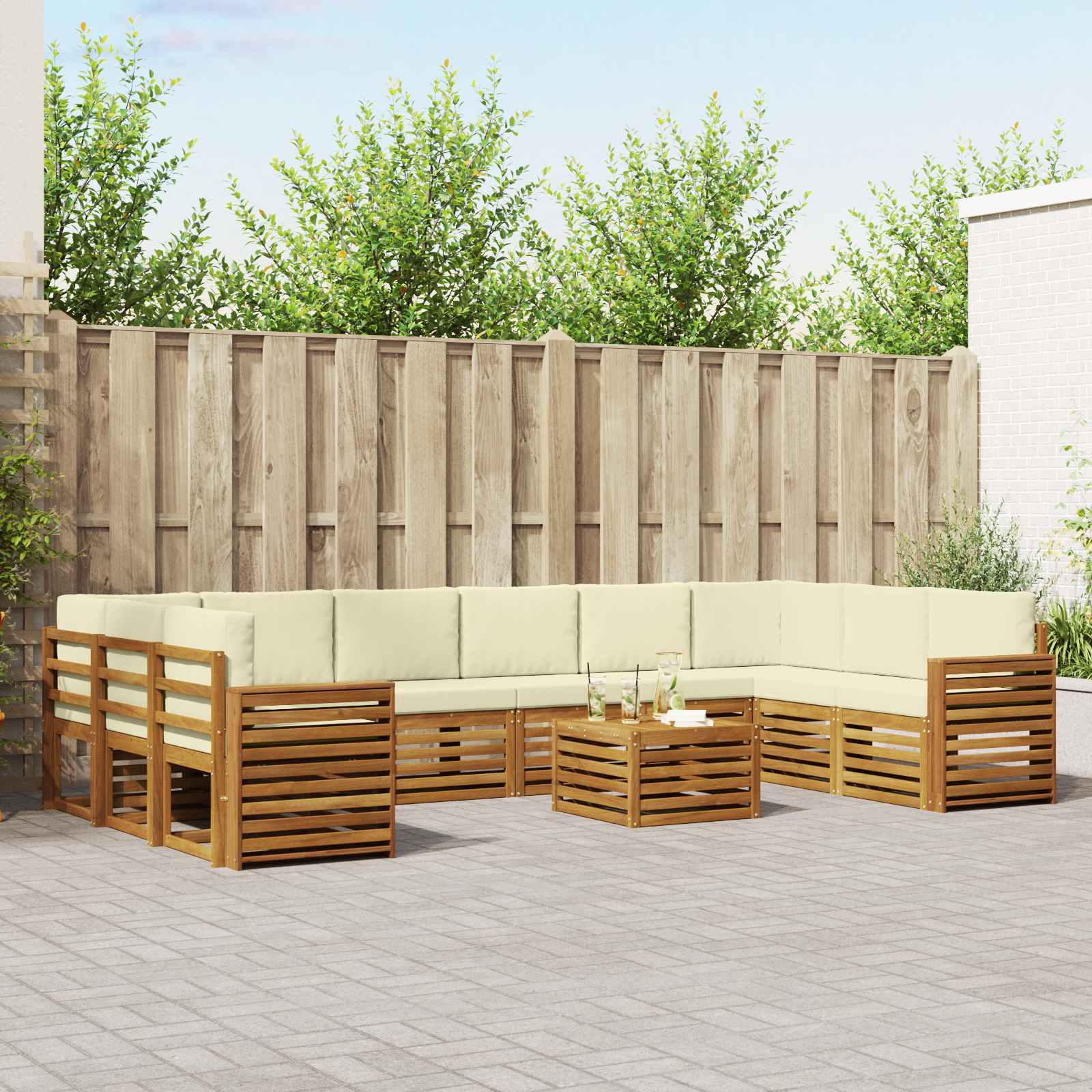 vidaXL Sofa-Sets Naturel Massief Acaciahout