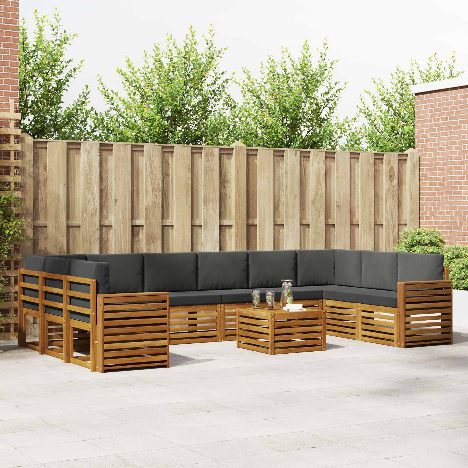 vidaXL Sofa-Sets Naturel Massief Acaciahout