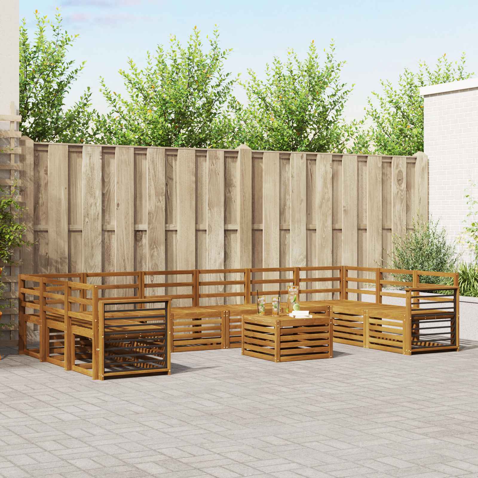 vidaXL Sofa-Sets Naturel Massief Acaciahout