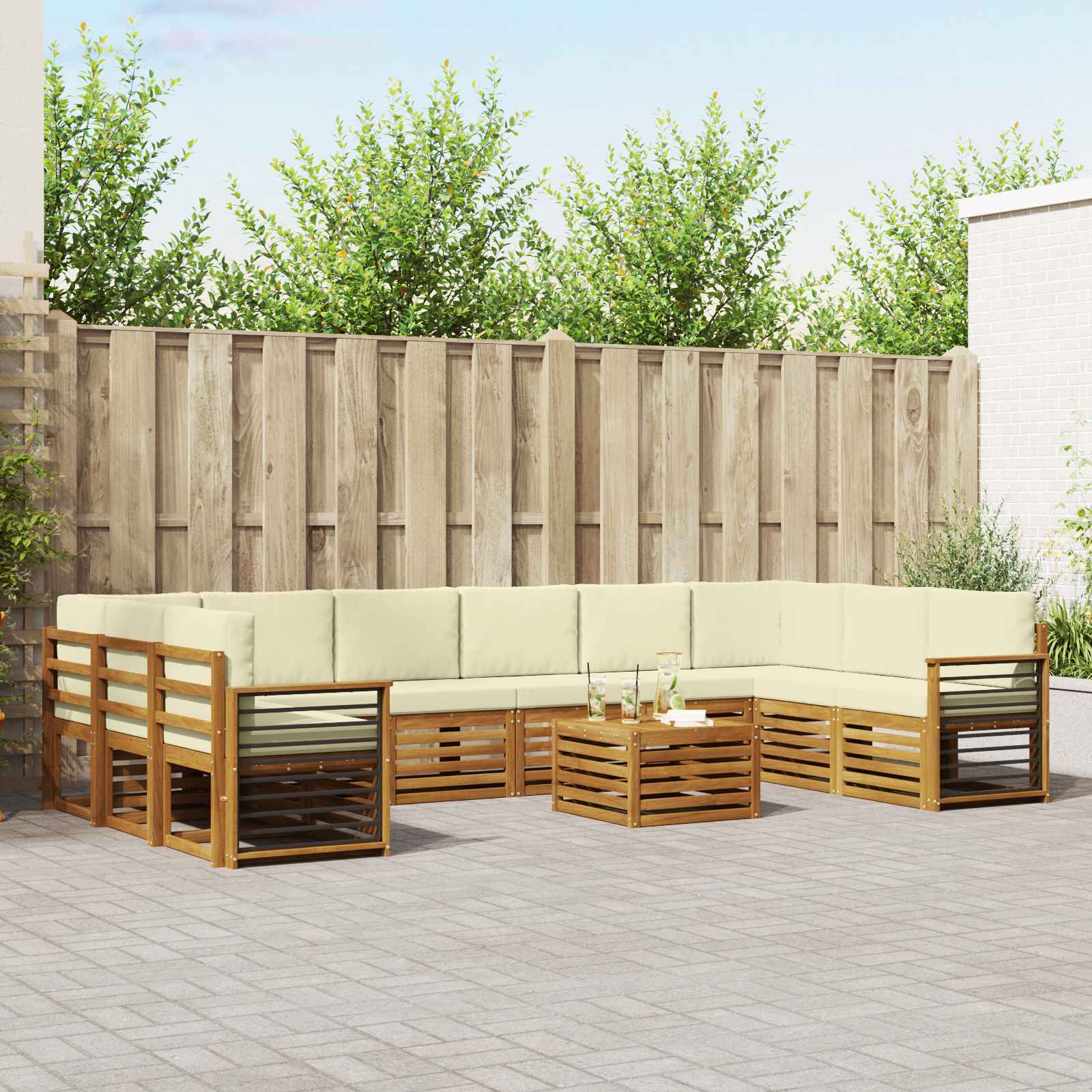 vidaXL Sofa-Sets Naturel Massief Acaciahout