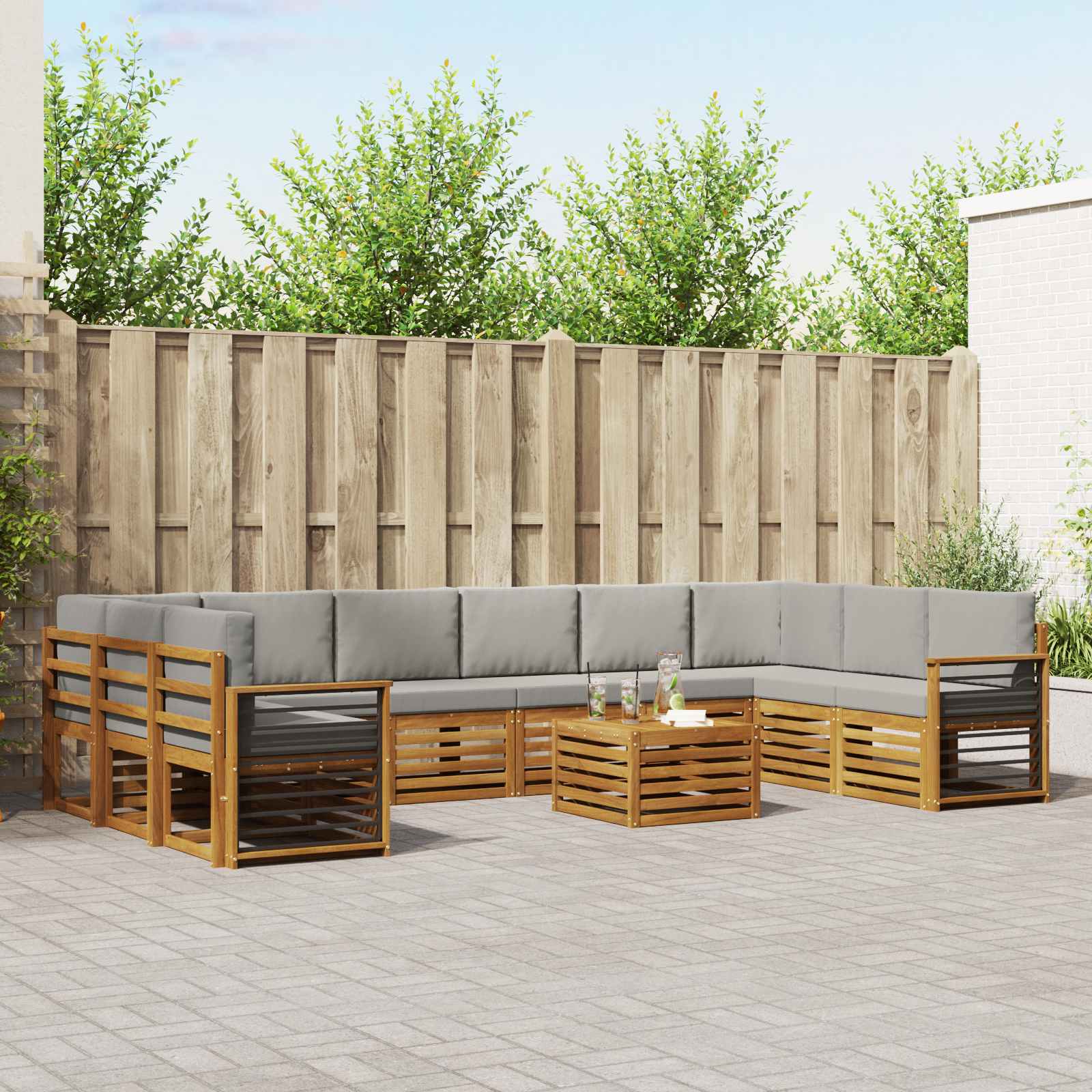 vidaXL Sofa-Sets Naturel Massief Acaciahout