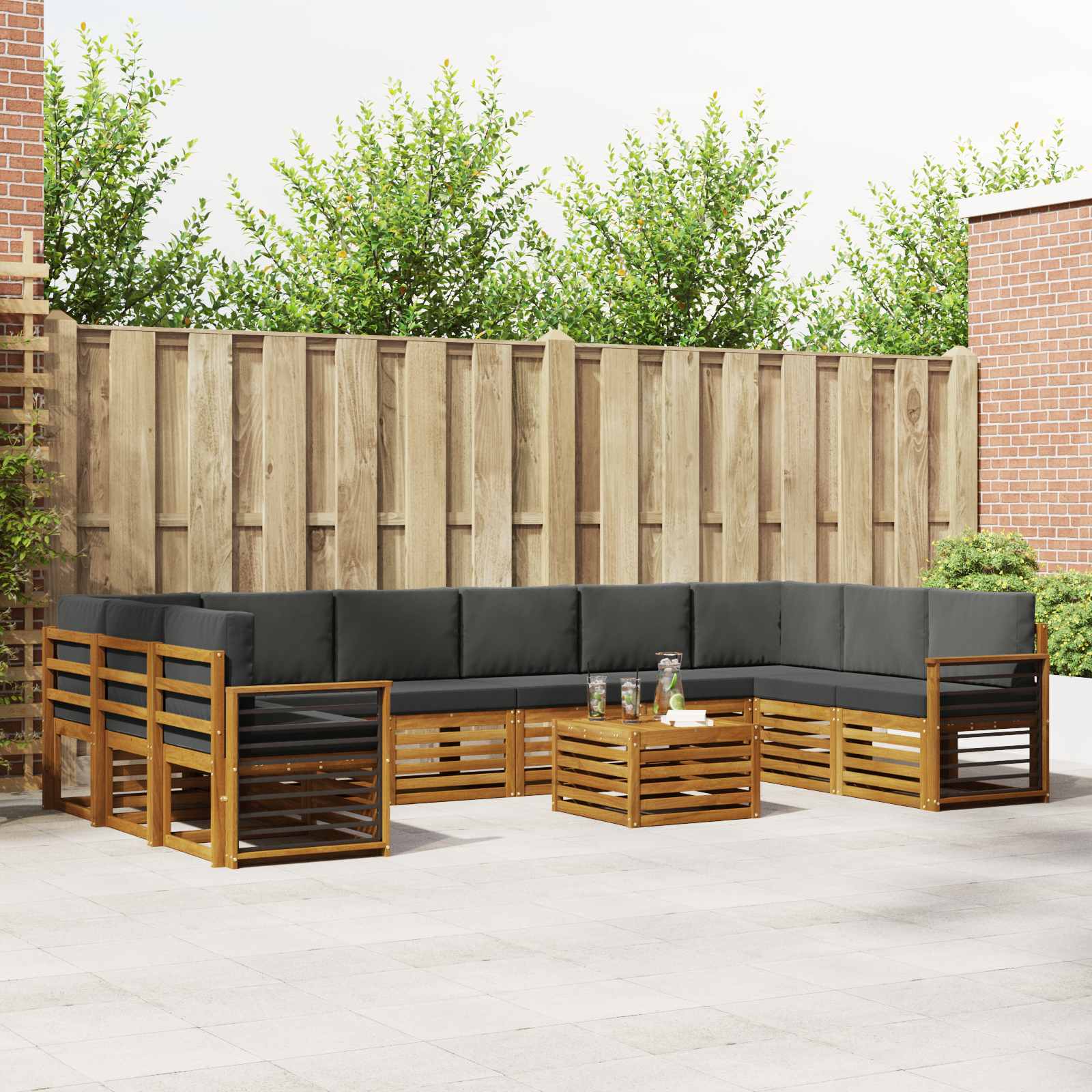 vidaXL Sofa-Sets Naturel Massief Acaciahout