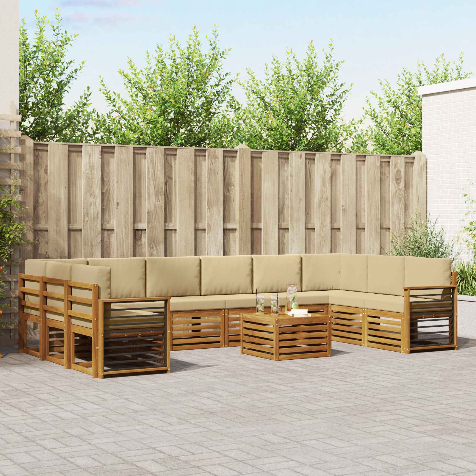 vidaXL Sofa-Sets Naturel Massief Acaciahout