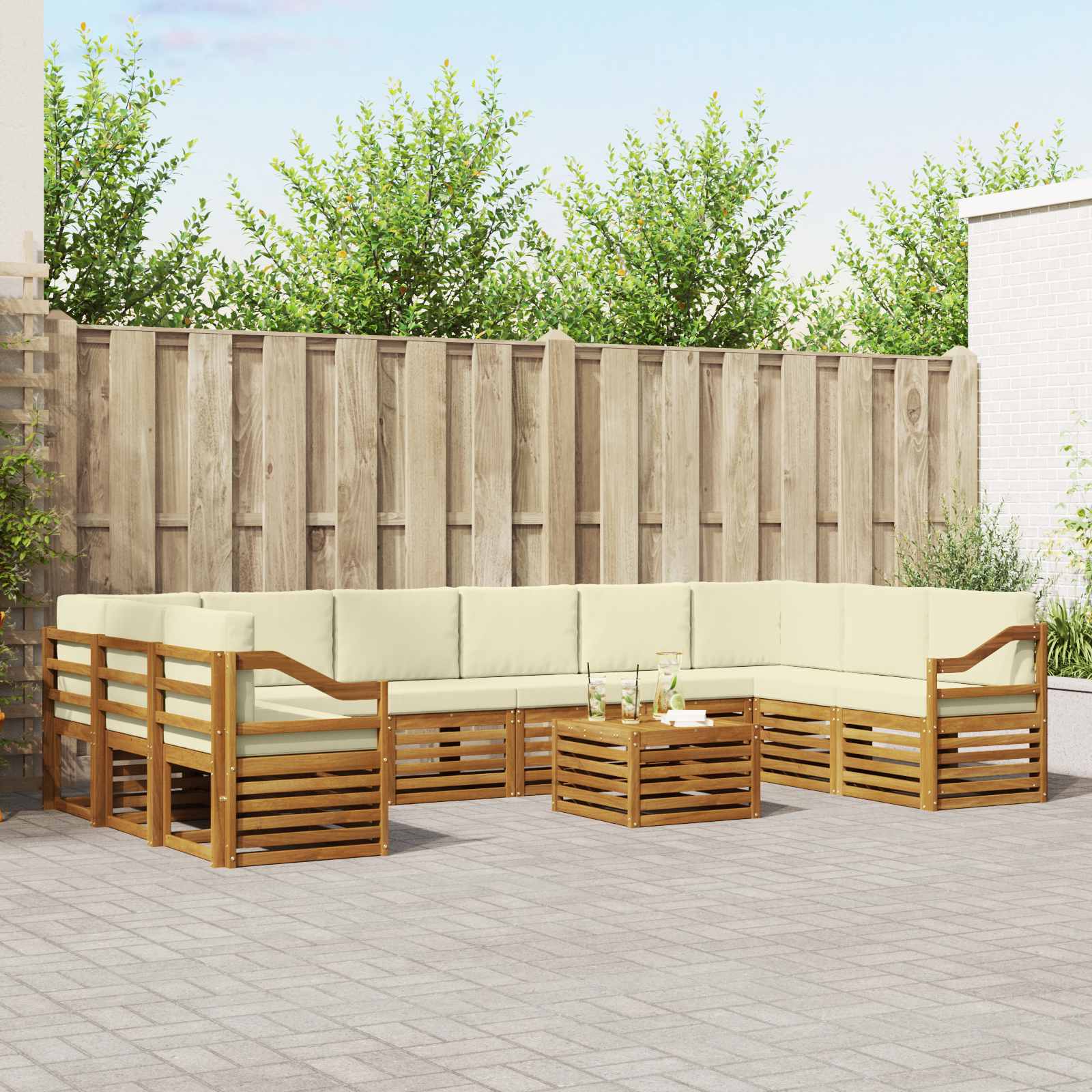vidaXL Sofa-Sets Naturel Massief Acaciahout
