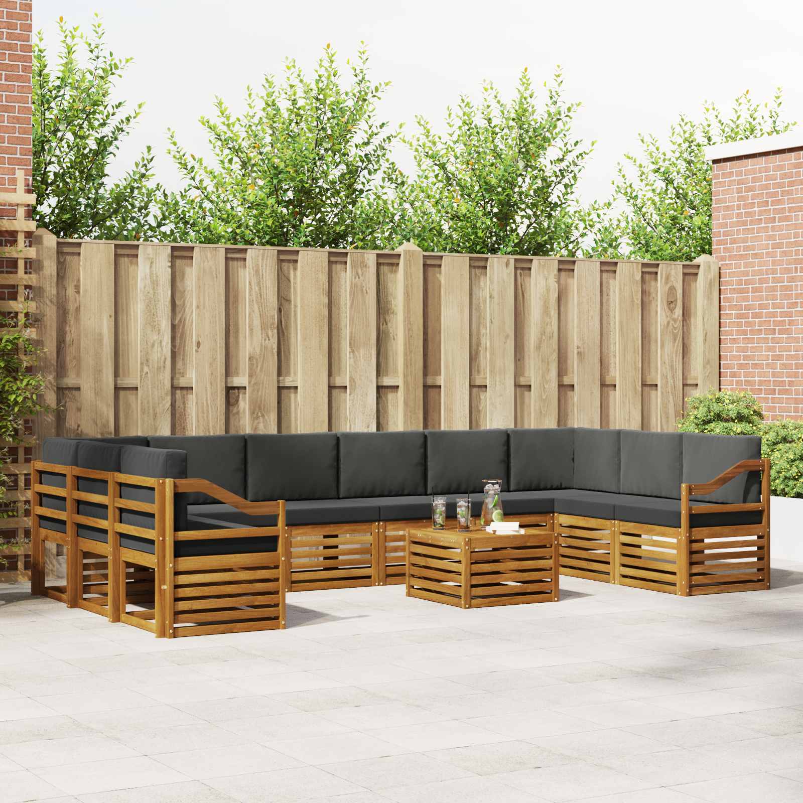 vidaXL Sofa-Sets Naturel Massief Acaciahout