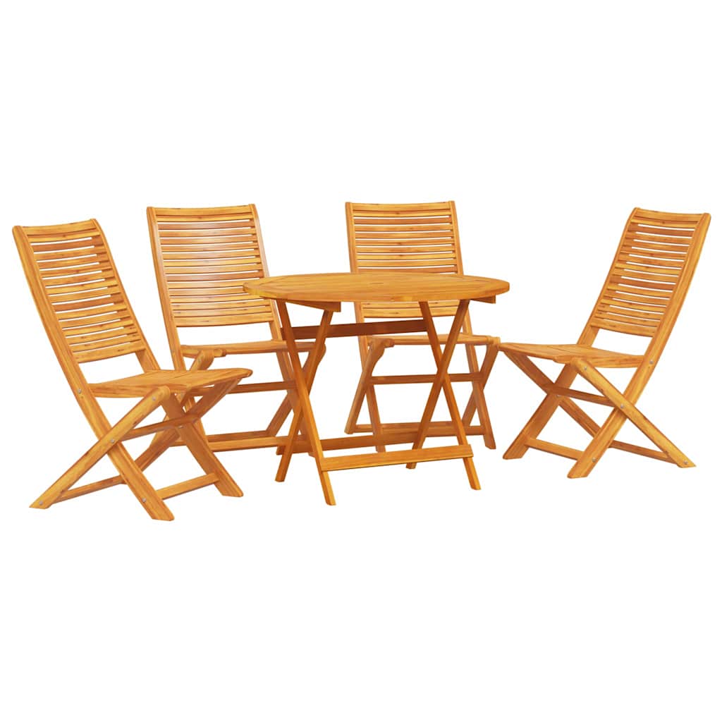 vidaXL Tuin Eetset 5 pcs Bruin Massief acaciahout