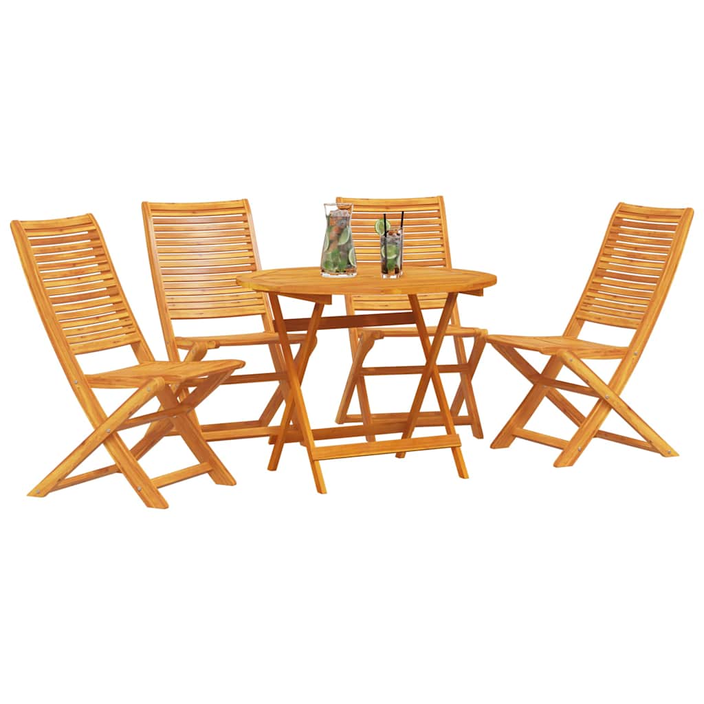 vidaXL Tuin Eetset 5 pcs Bruin Massief acaciahout
