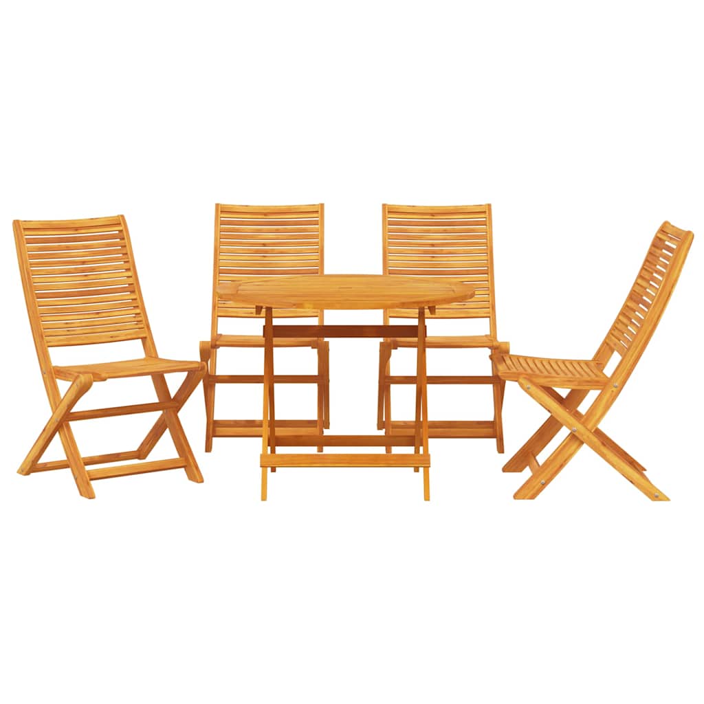 vidaXL Tuin Eetset 5 pcs Bruin Massief acaciahout