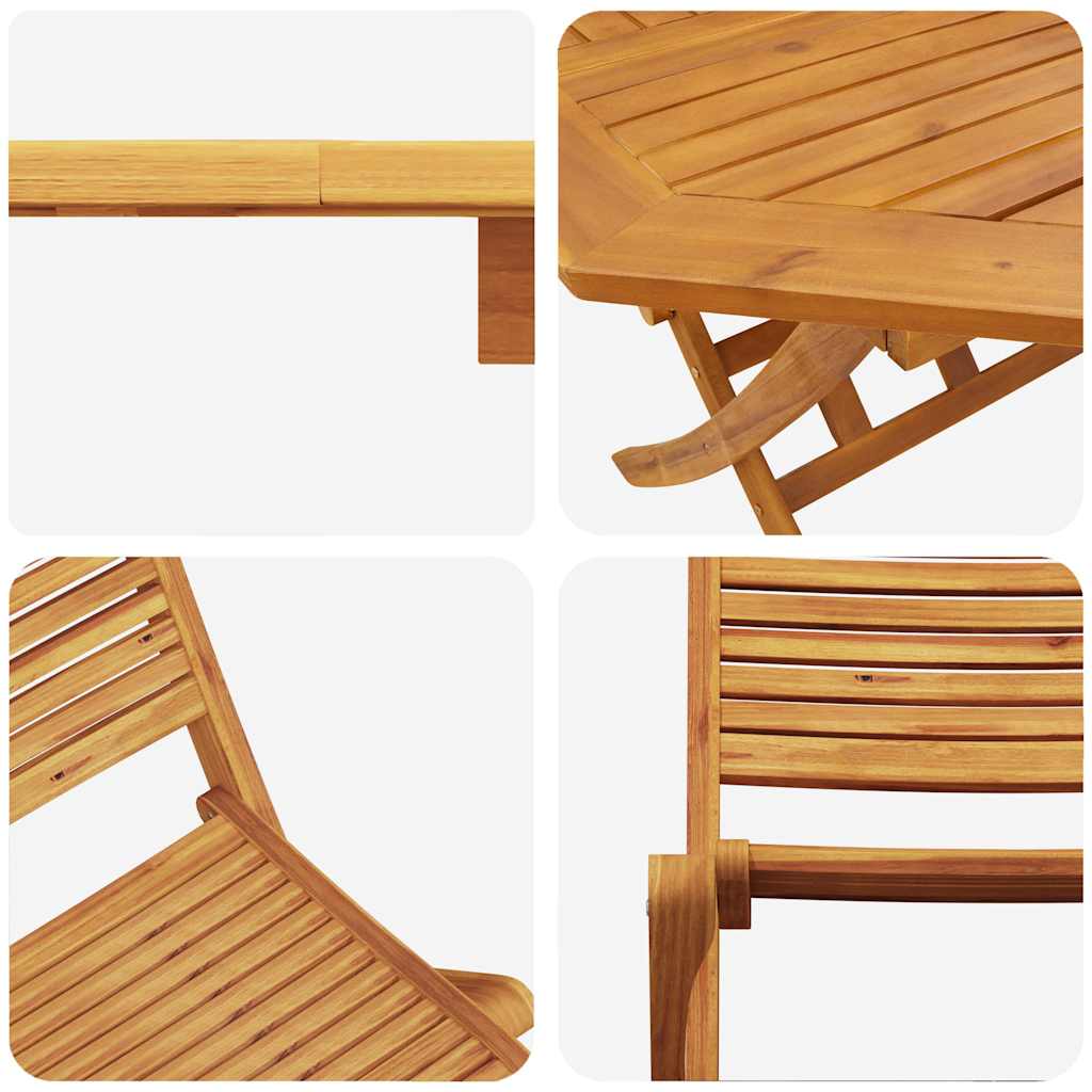 vidaXL Tuin Eetset 5 pcs Bruin Massief acaciahout