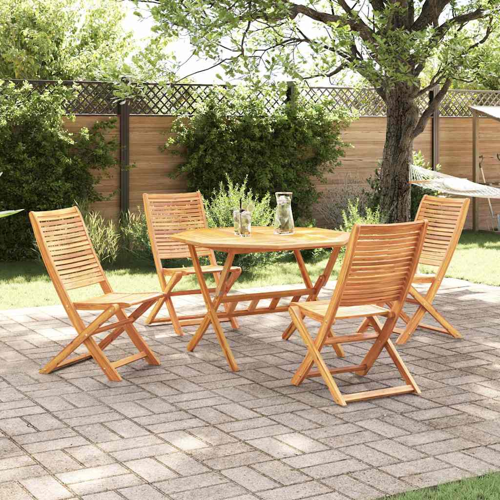vidaXL Tuin Eetset 5 pcs Bruin Massief acaciahout