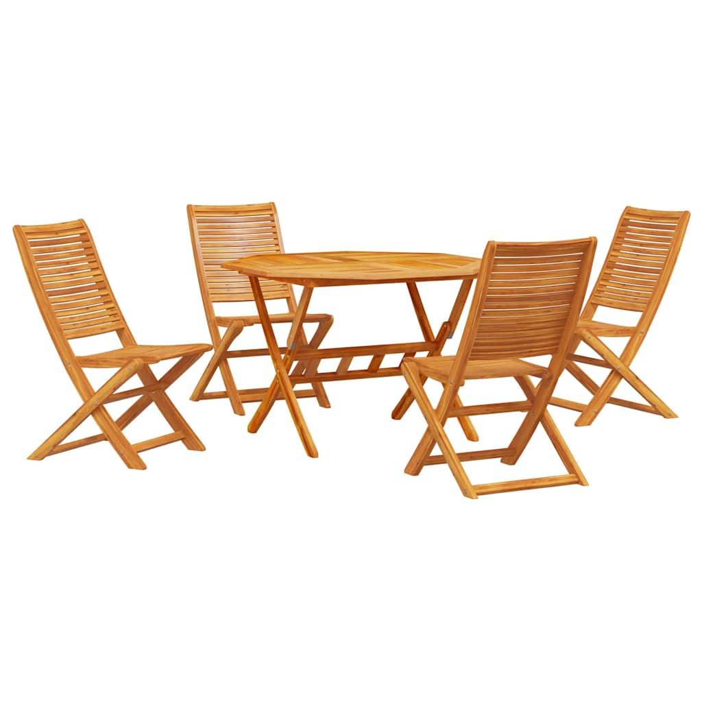 vidaXL Tuin Eetset 5 pcs Bruin Massief acaciahout