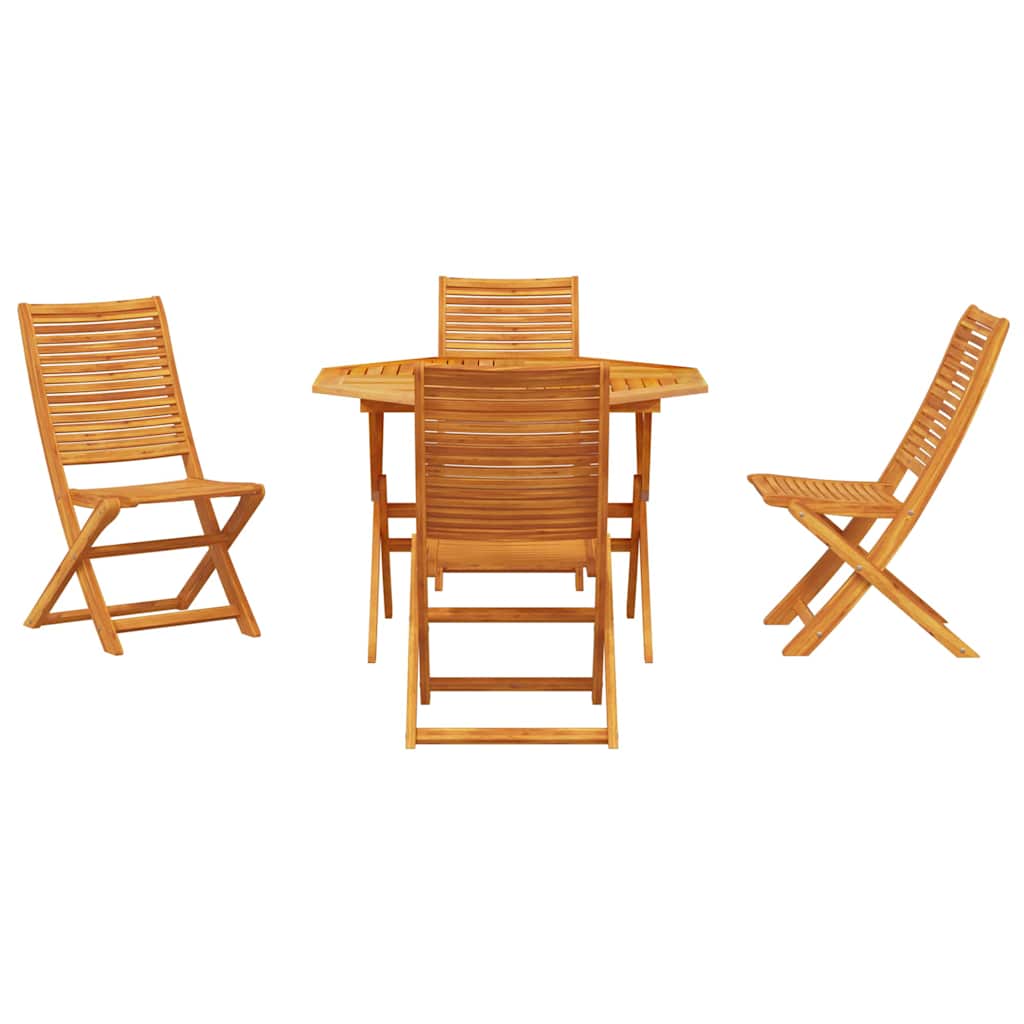 vidaXL Tuin Eetset 5 pcs Bruin Massief acaciahout