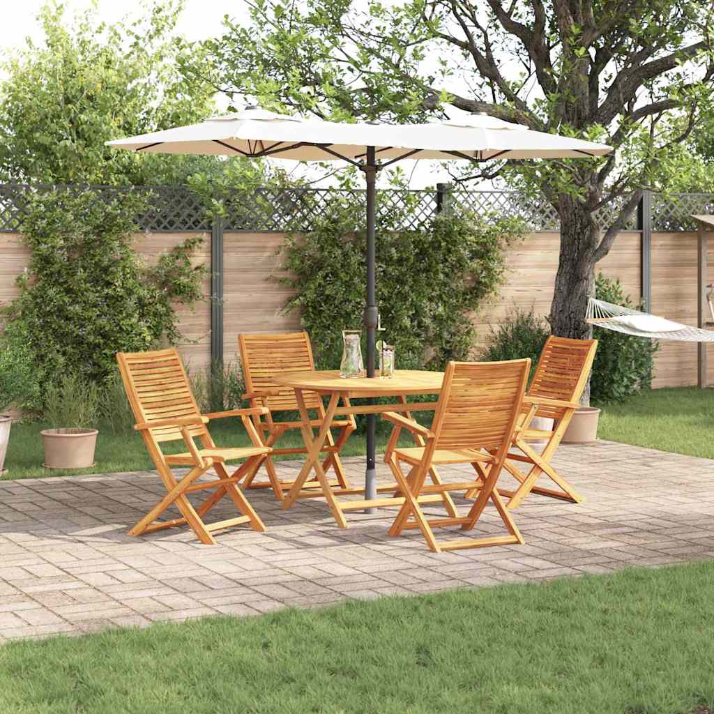 vidaXL Tuin Eetset 5 pcs Bruin Massief acaciahout
