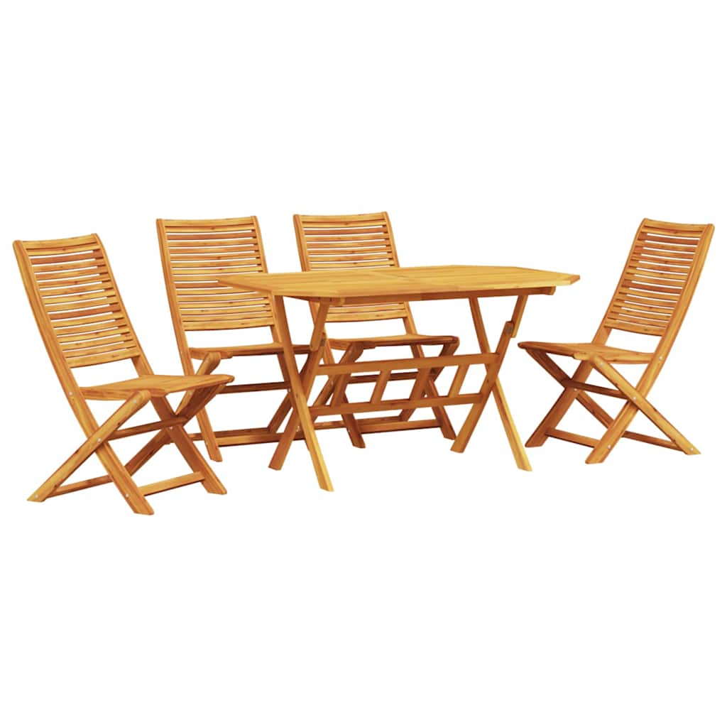 vidaXL Tuin Eetset 5 pcs Bruin Massief acaciahout