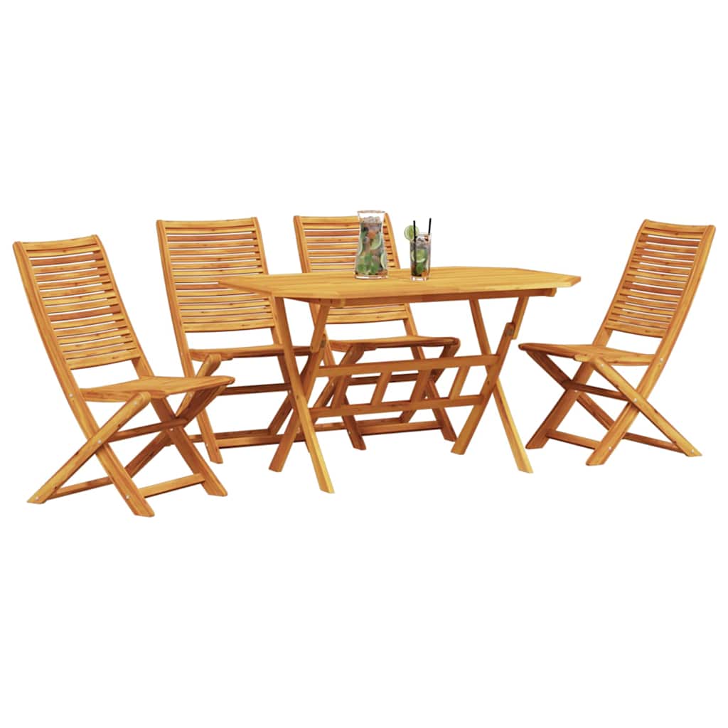 vidaXL Tuin Eetset 5 pcs Bruin Massief acaciahout