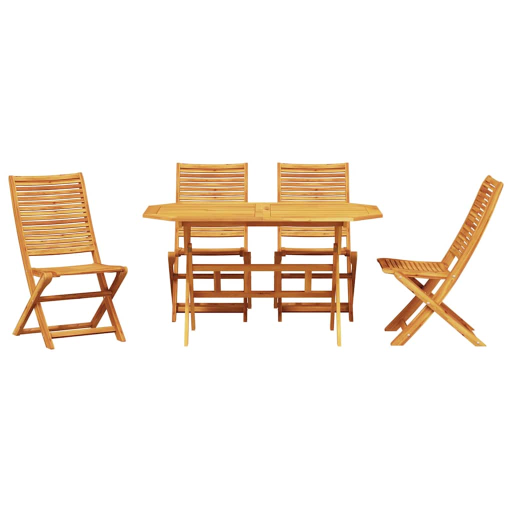 vidaXL Tuin Eetset 5 pcs Bruin Massief acaciahout