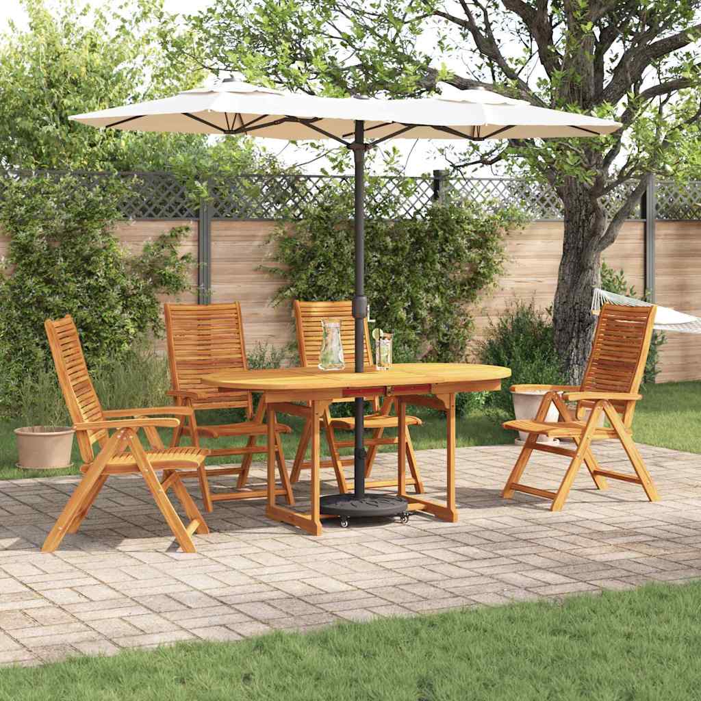 vidaXL Tuin Eetset Vouw 5 pcs Bruin Massief acaciahout
