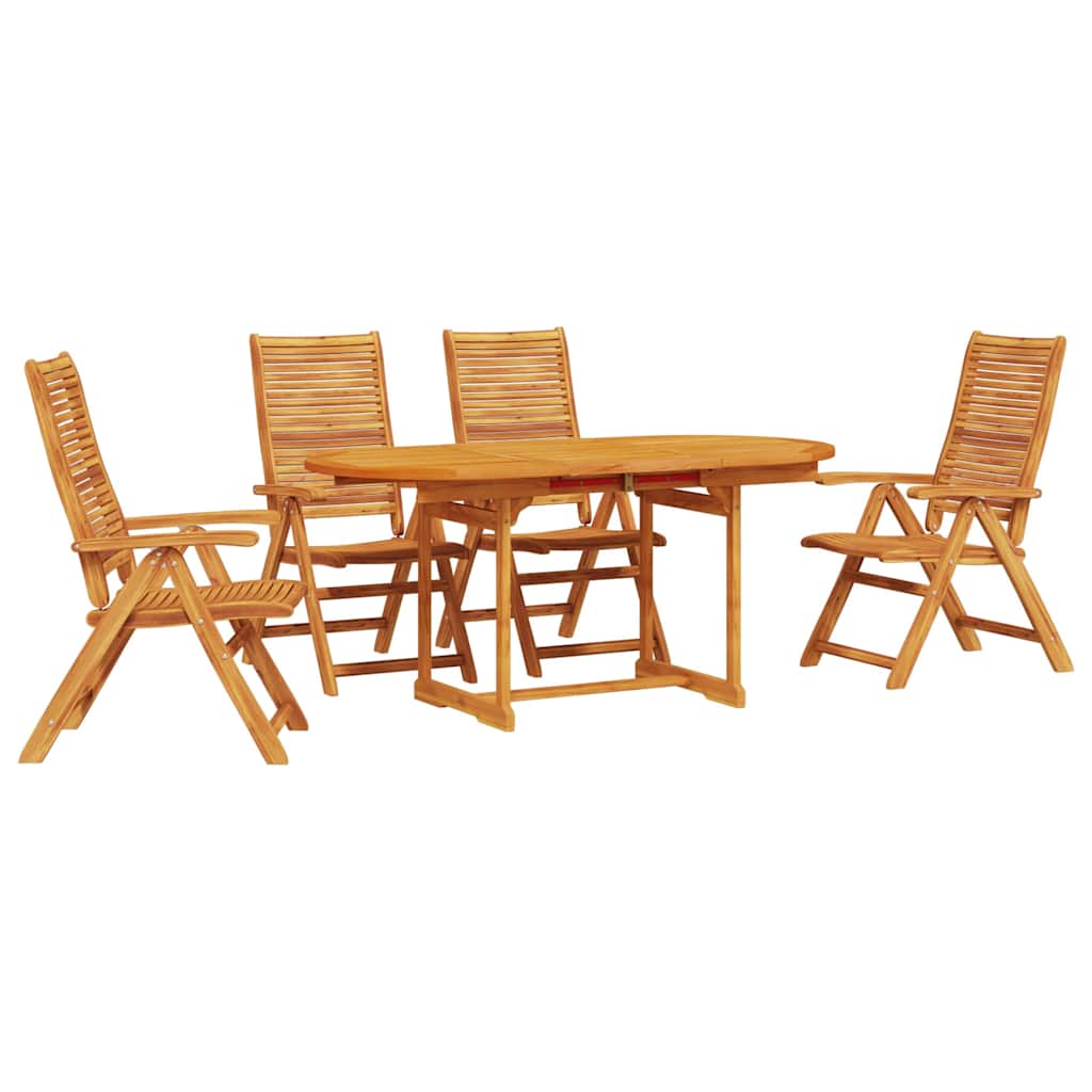 vidaXL Tuin Eetset Vouw 5 pcs Bruin Massief acaciahout