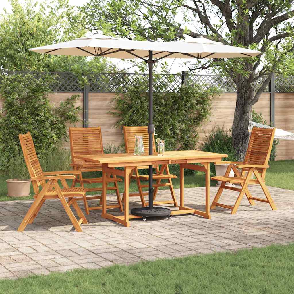vidaXL Tuin Eetset Vouw 5 pcs Bruin Massief acaciahout