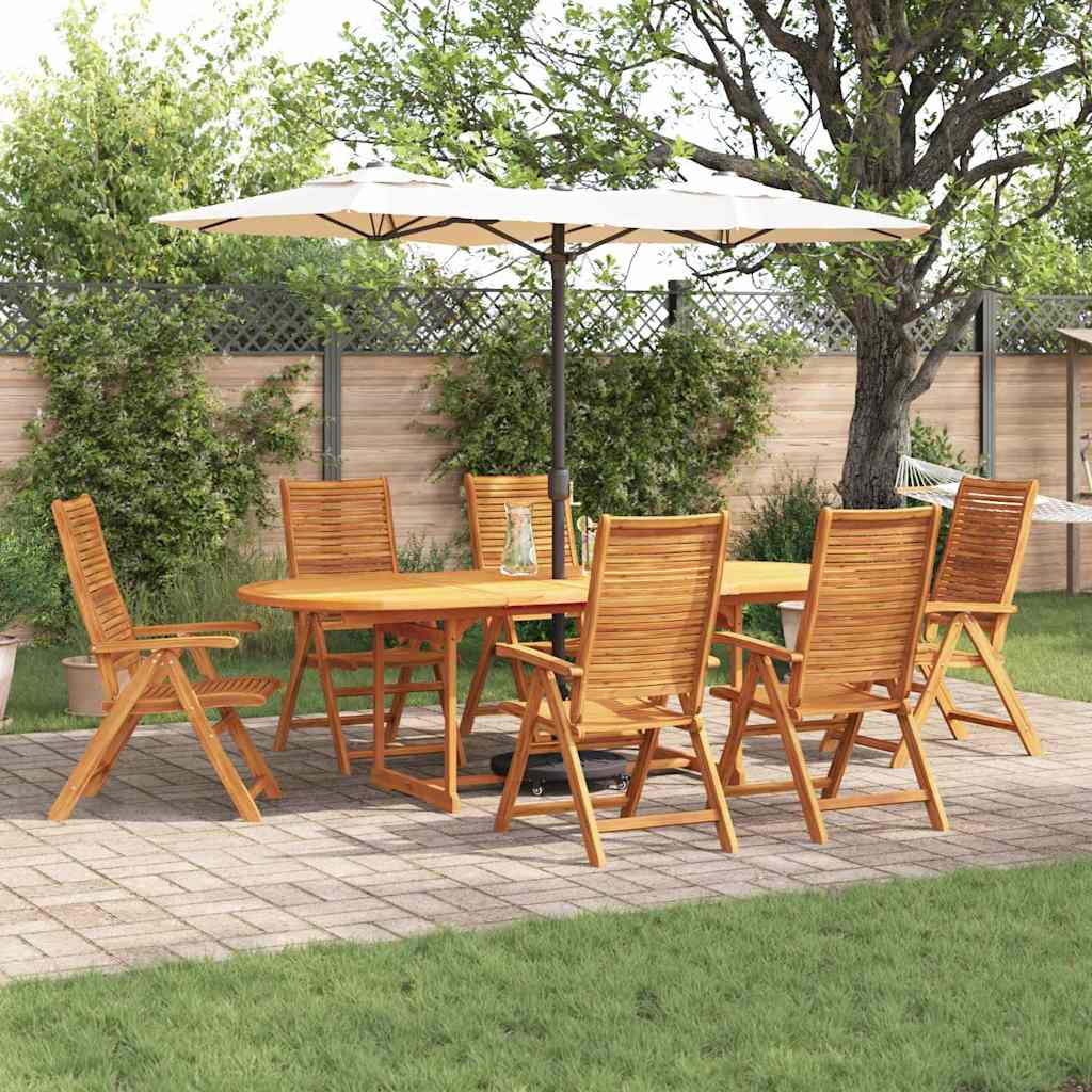vidaXL Tuin Eetset 7 pcs Bruin Massief acaciahout