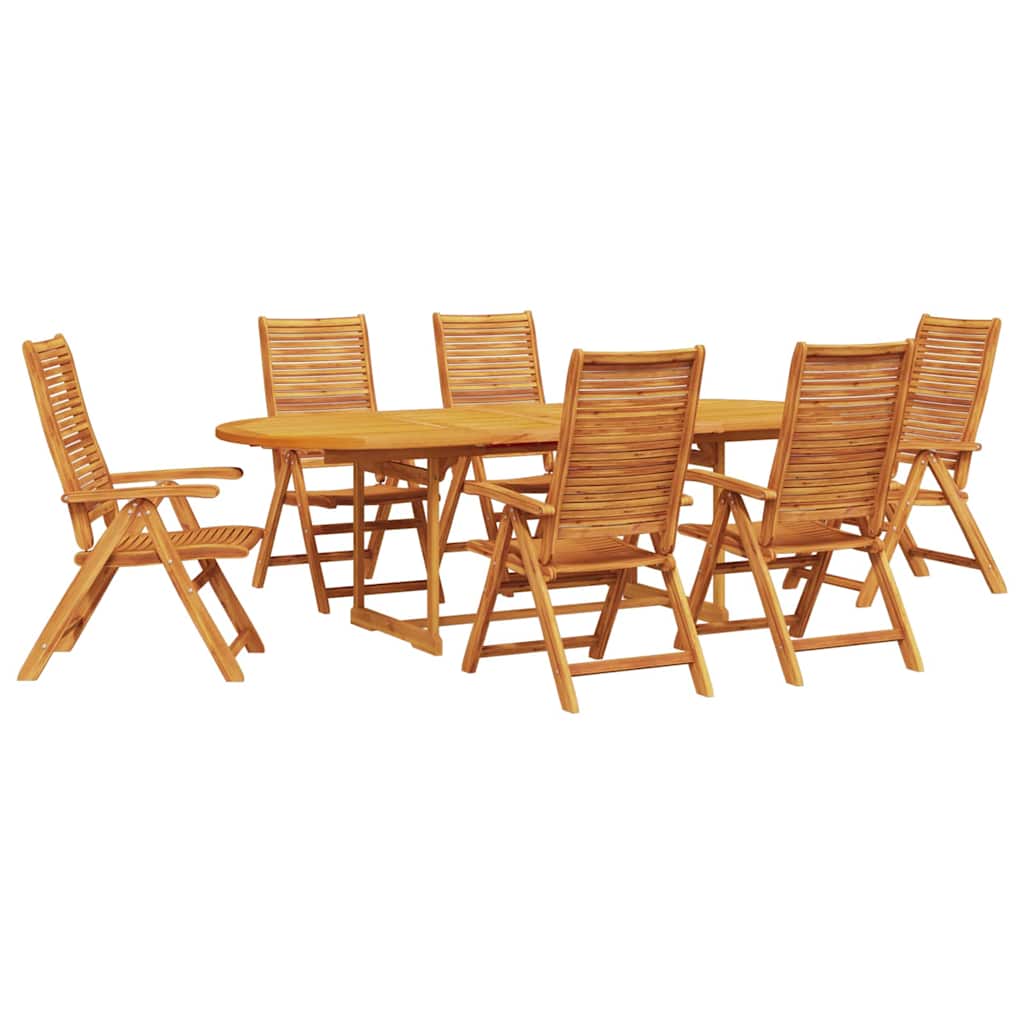 vidaXL Tuin Eetset 7 pcs Bruin Massief acaciahout