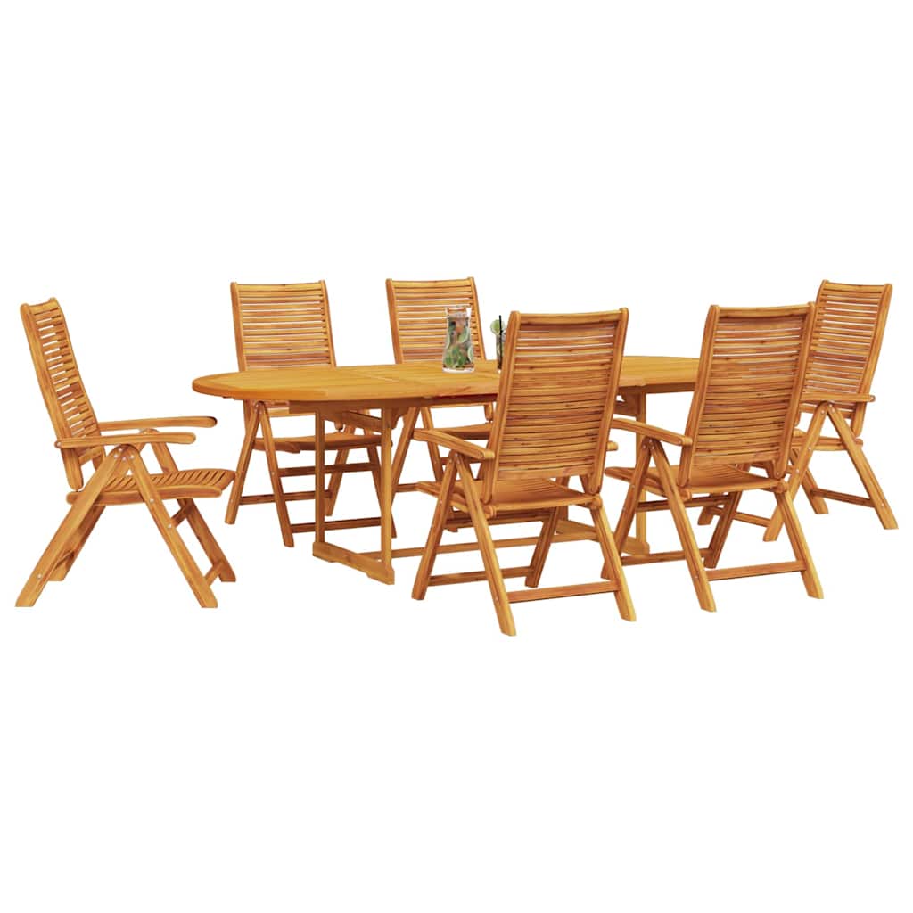 vidaXL Tuin Eetset 7 pcs Bruin Massief acaciahout