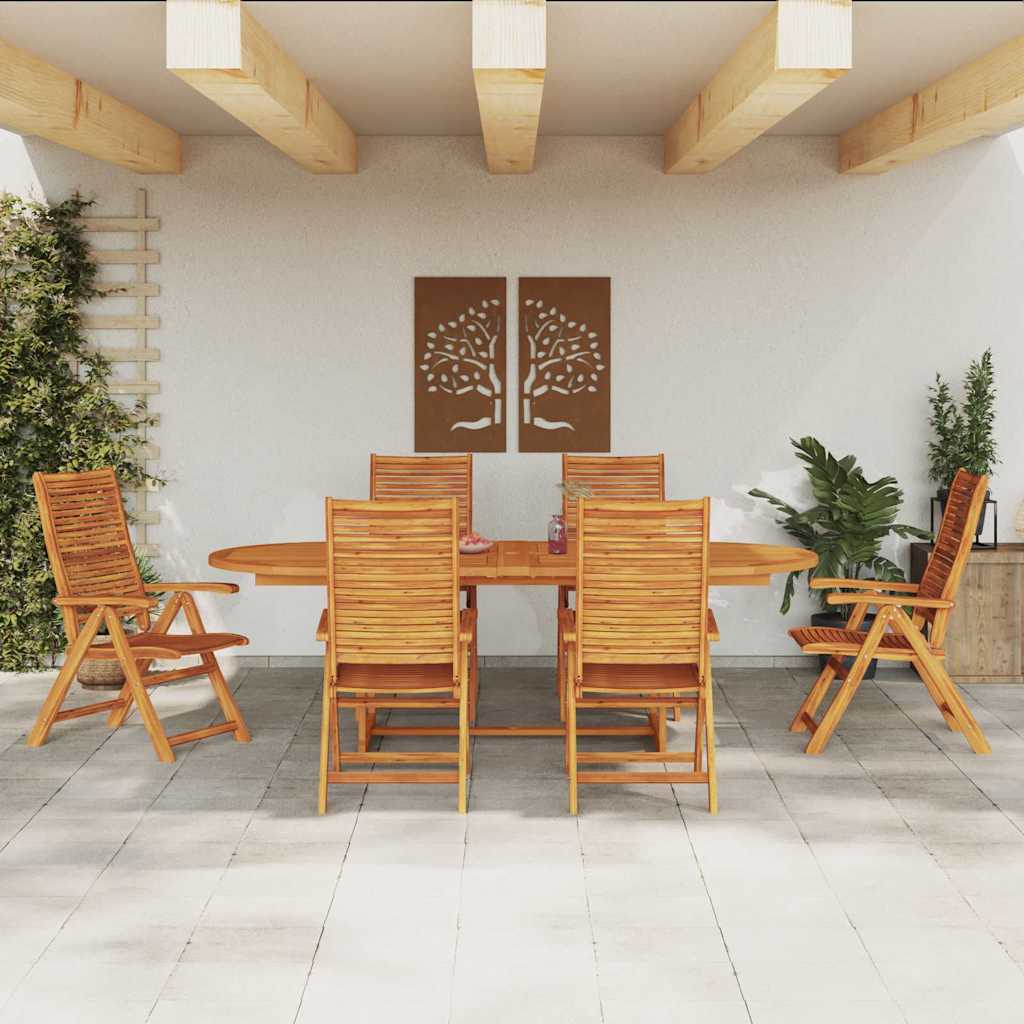 vidaXL Tuin Eetset 7 pcs Bruin Massief acaciahout